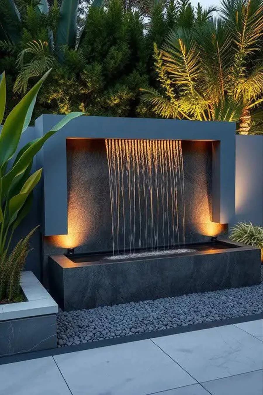 شلال جداري مودرن بإضاءة – Modern Waterfall (فيبر جلاس)