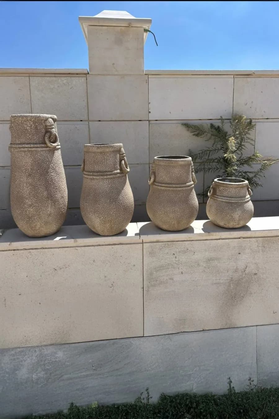 طقم فخار تراثي بمقابض جانبية